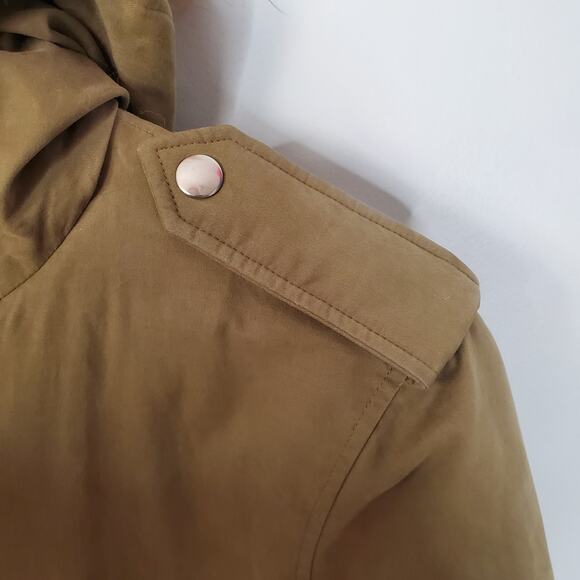 A.P.C. Rue Madame Paris Quilted Racoon Fur Hooded Parka Jacket Green Size Large - Picture 8 of 10